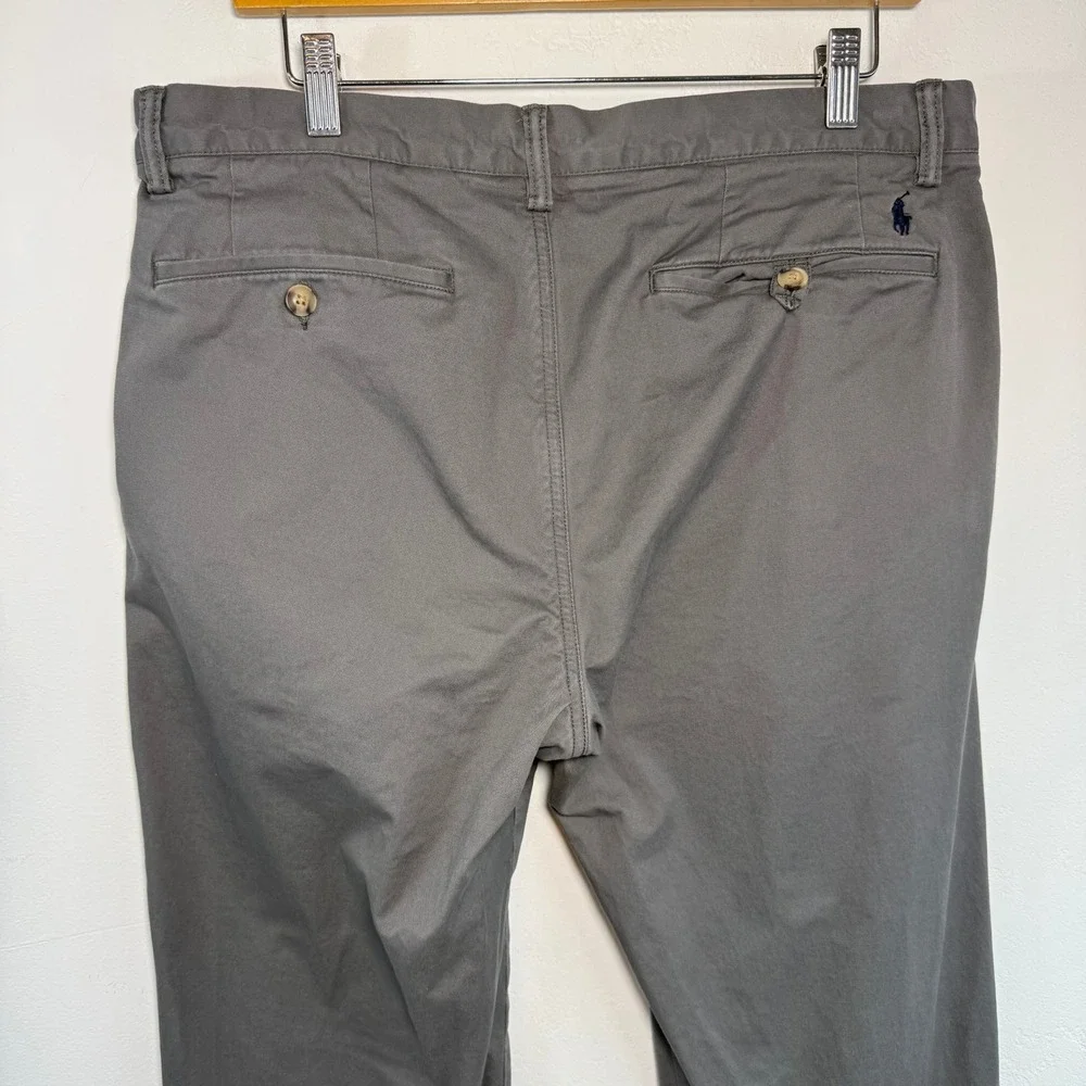 Polo Ralph Lauren‎ Chino Pants Grey Stretch Straight Fit Preppy Classic 34/32